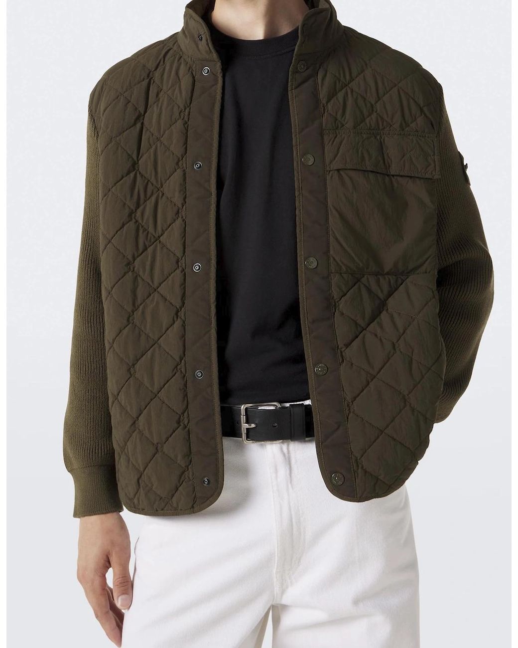 Stone Island Green Quilted 4100016 Jacket for men