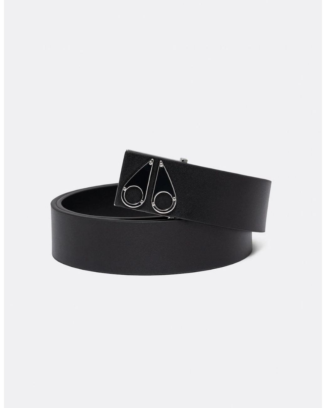Moose Knuckles Black Logo Icon Belt for men