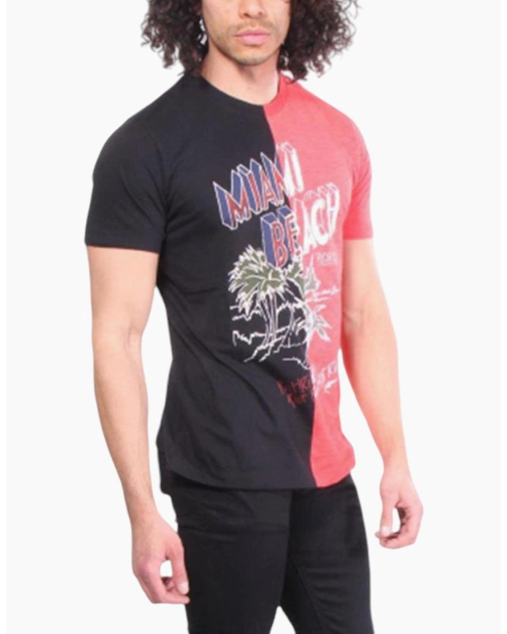 DIESEL Red T Joe Ng T Shirts Crew Neck Graphic Print Casual Cotton Summer Tee for men