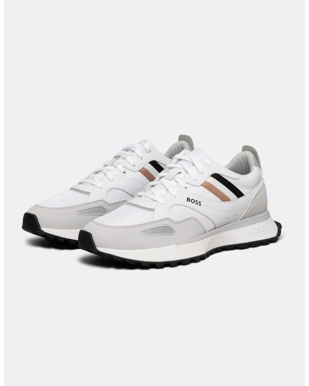 Boss White Boss Jonah Running Style Trainers With Eva Rubber Outsole for men