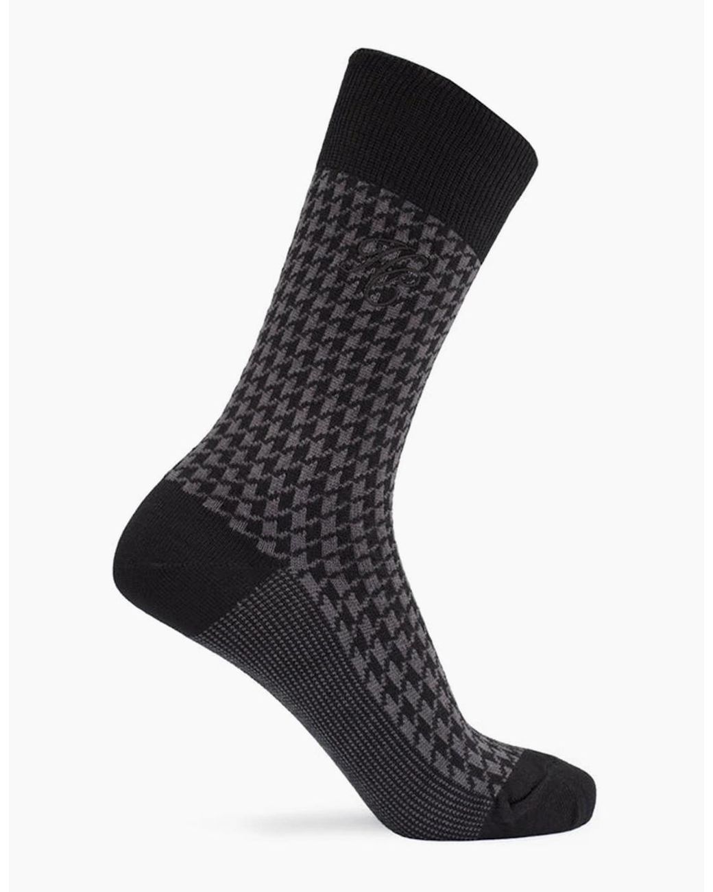 Holland Cooper Black Holland Houndstooth Sock Gift Box Charcoal for men