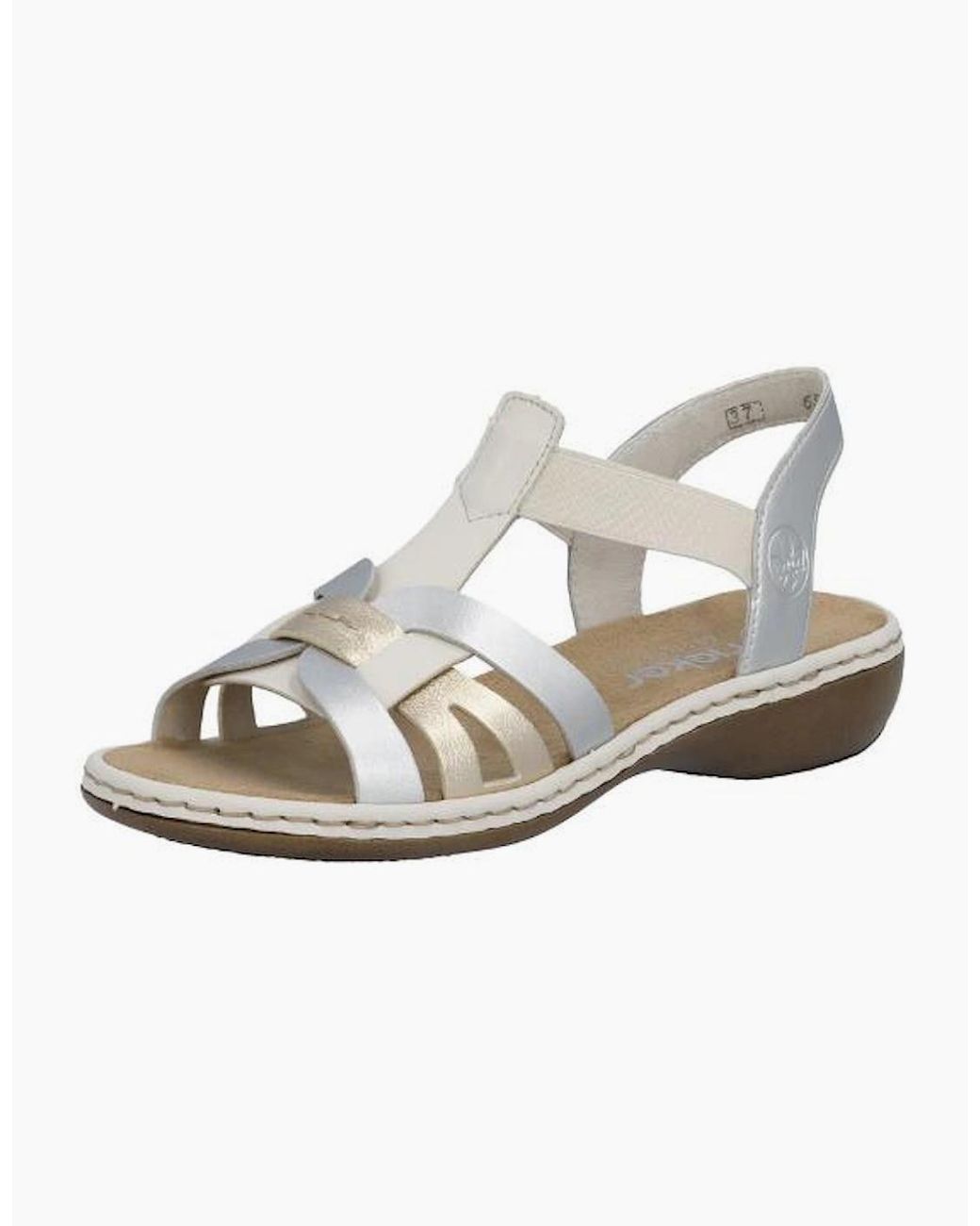 Rieker White Ladies Sandals 65918-91 Light Multi