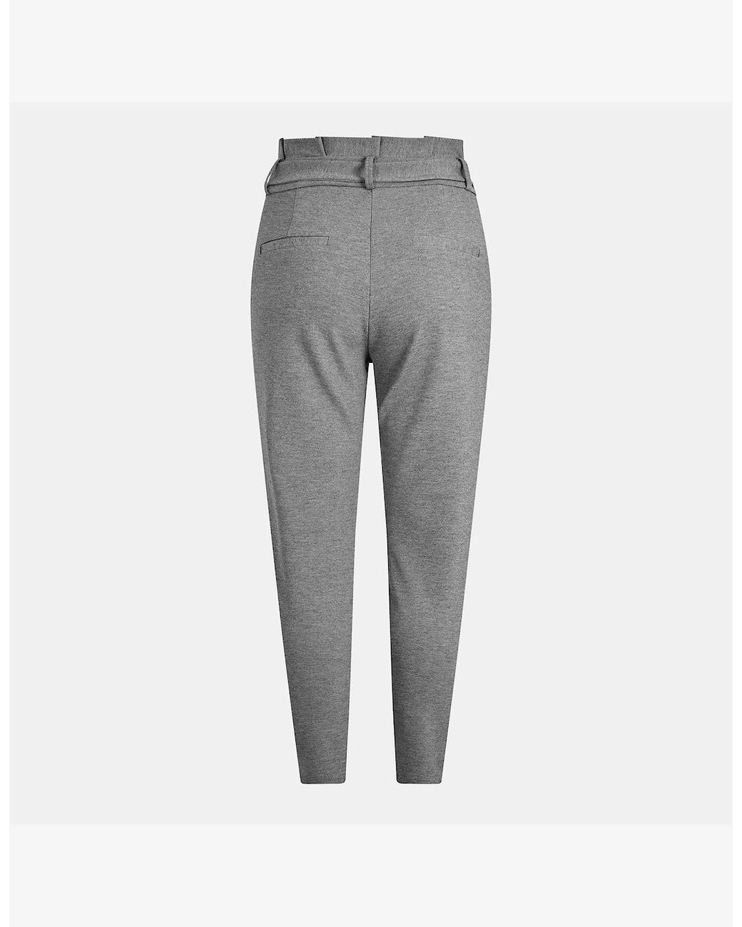 Vero Moda Gray Eva Regular Fit Straight Trousers