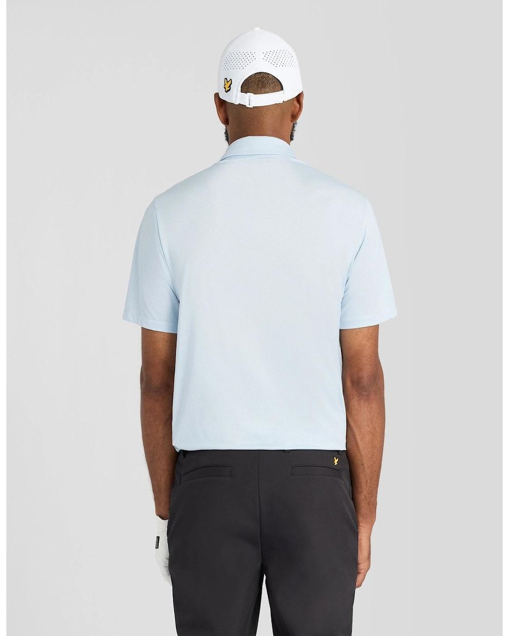Lyle & Scott White Microstripe Technical Polo Shirt for men