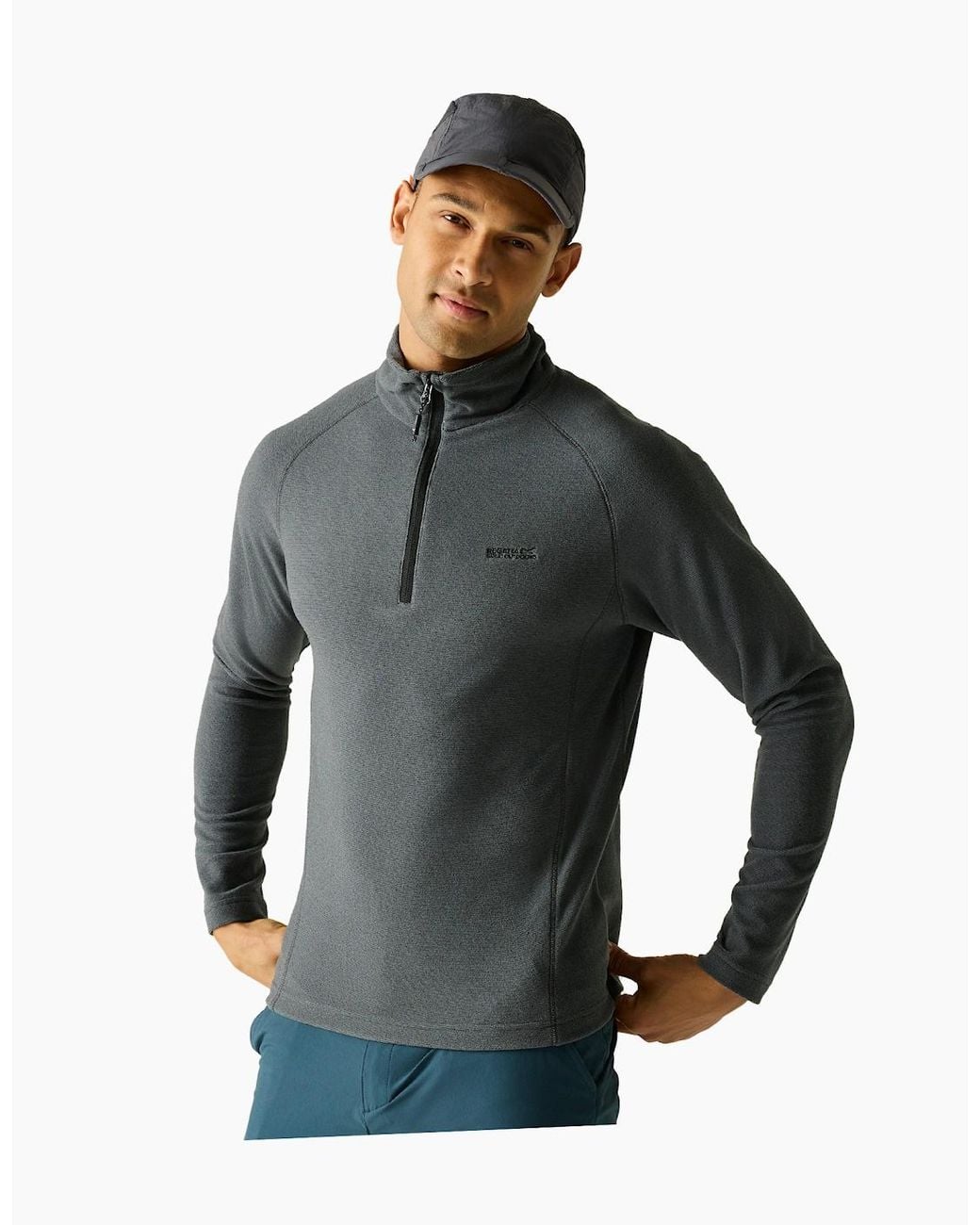 Regatta Gray Great Outdoors Montes Funnel Neck Fleece Jumper for men