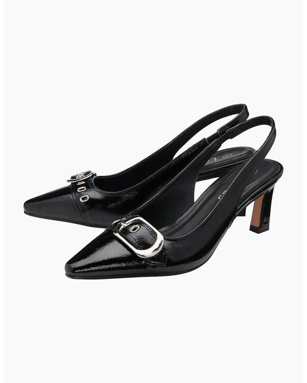 Lotus Black Rida Slingback Court Shoes