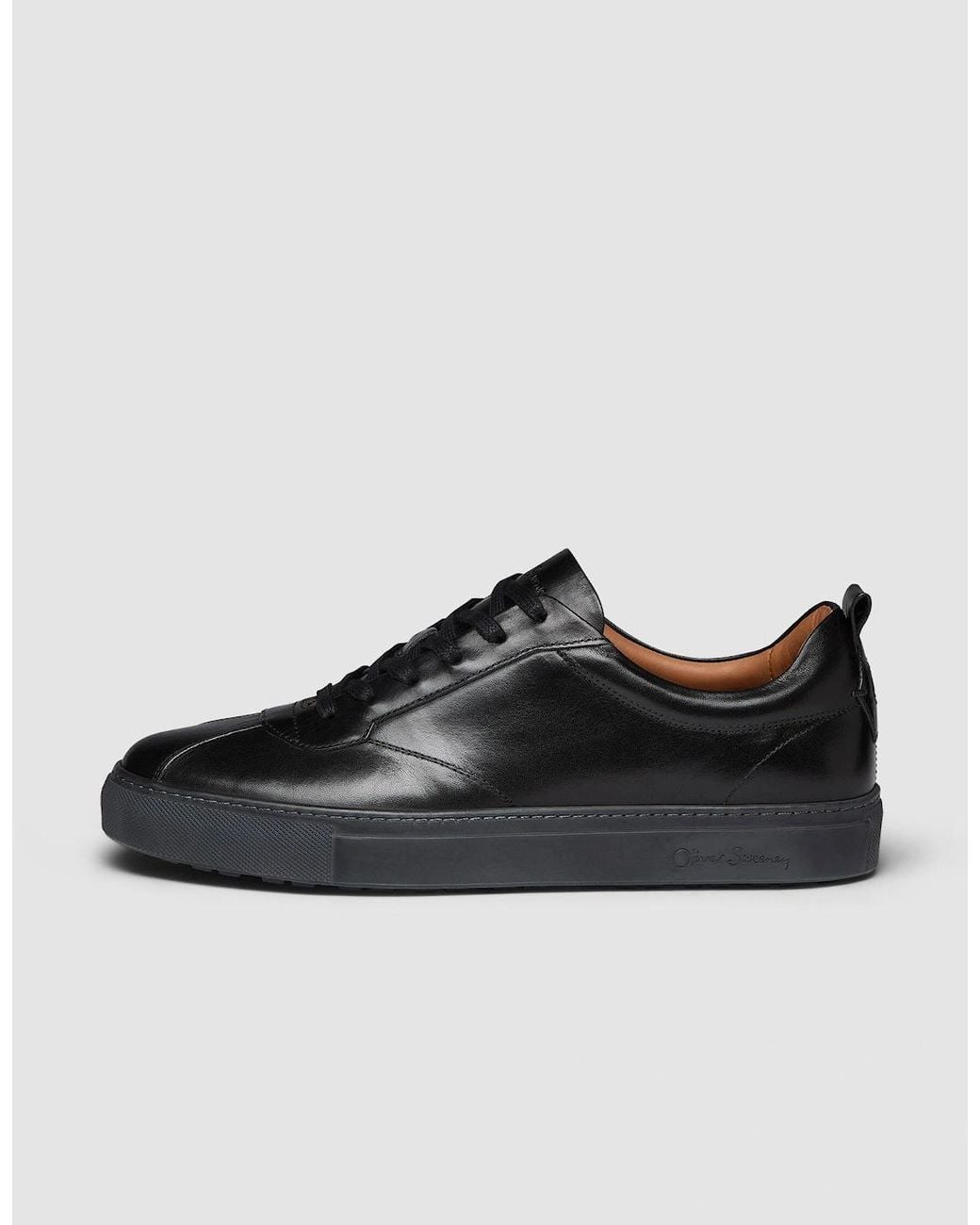 Oliver Sweeney Black Ermida Hand Finished Calf Leather Trainers for men
