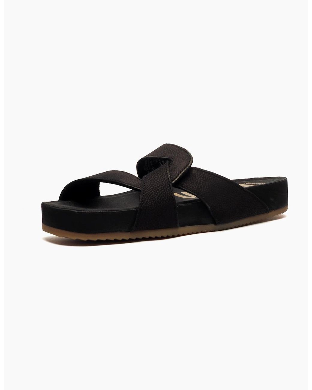 Hush Puppies Black Mylah Leather Sandals