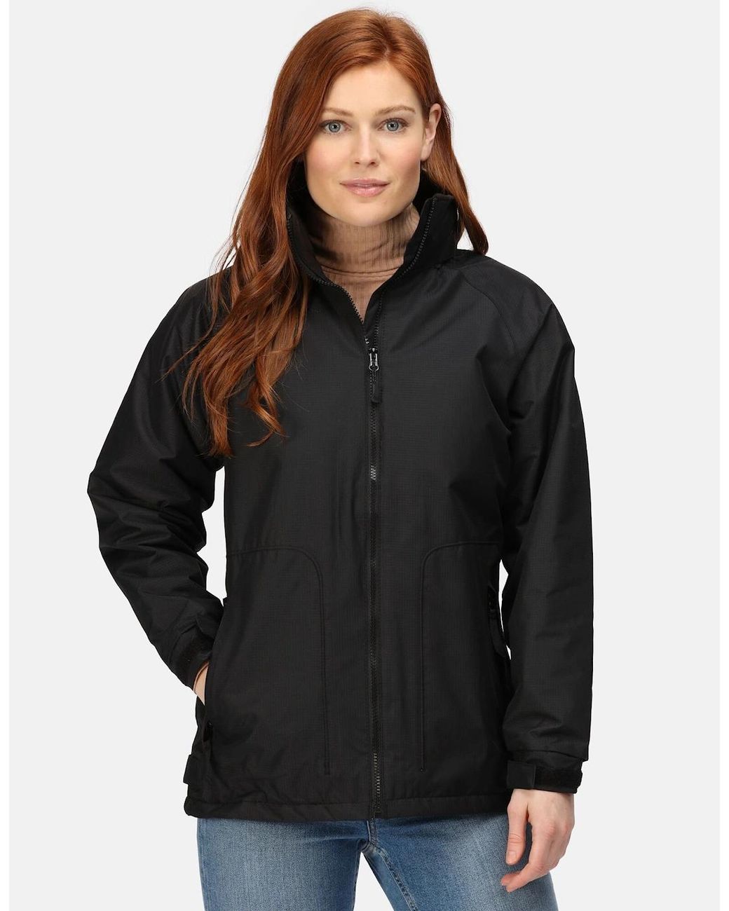 Regatta Black Ladies Waterproof Windproof Jacket (Fleece Lined)