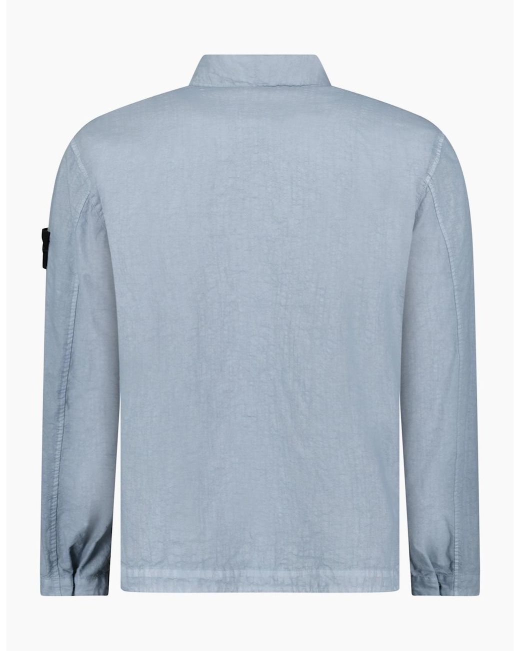 Stone Island Blue Organic-Look Nylon Panama-Tc Overshirt for men