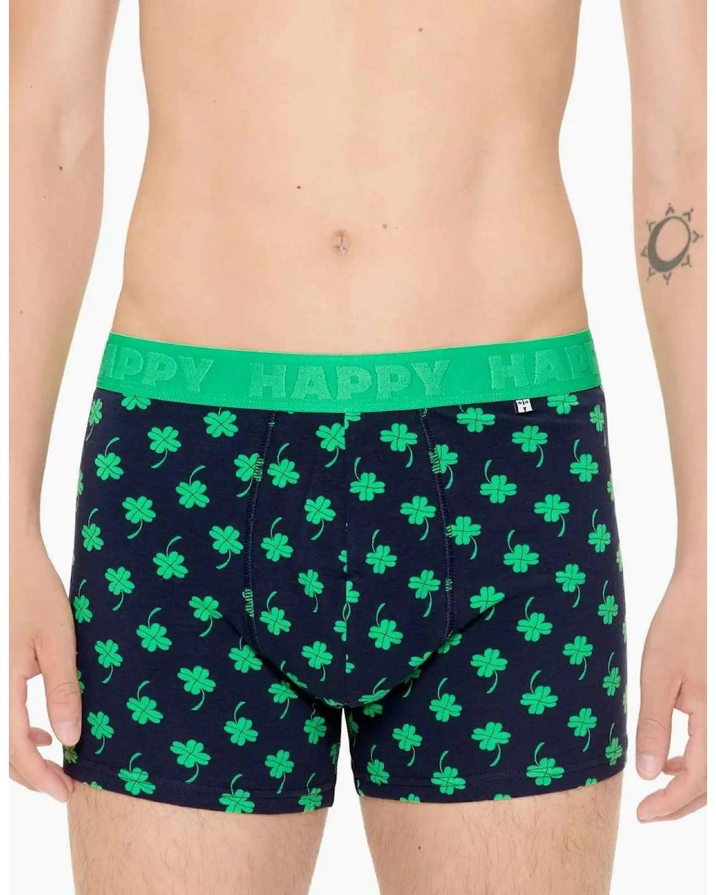 Happy Socks Green 4-Leaf Clover Boxer Trunk for men