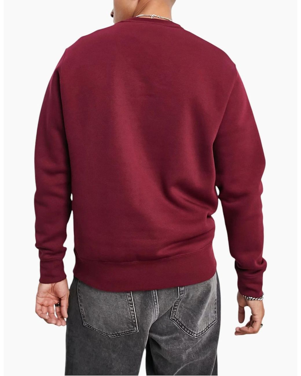 Nike Red Dq4912 Sweatshirt Sportswear Club Fleece Crew Neck Pullover Jumper New for men