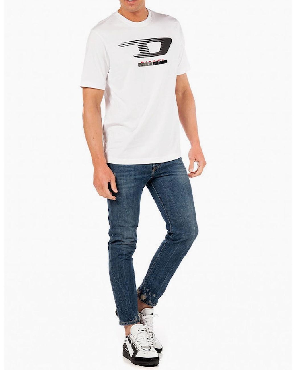 DIESEL Blue T Just Y4 T Shirt Crew Neck Short Sleeve Casual Cotton Tee for men
