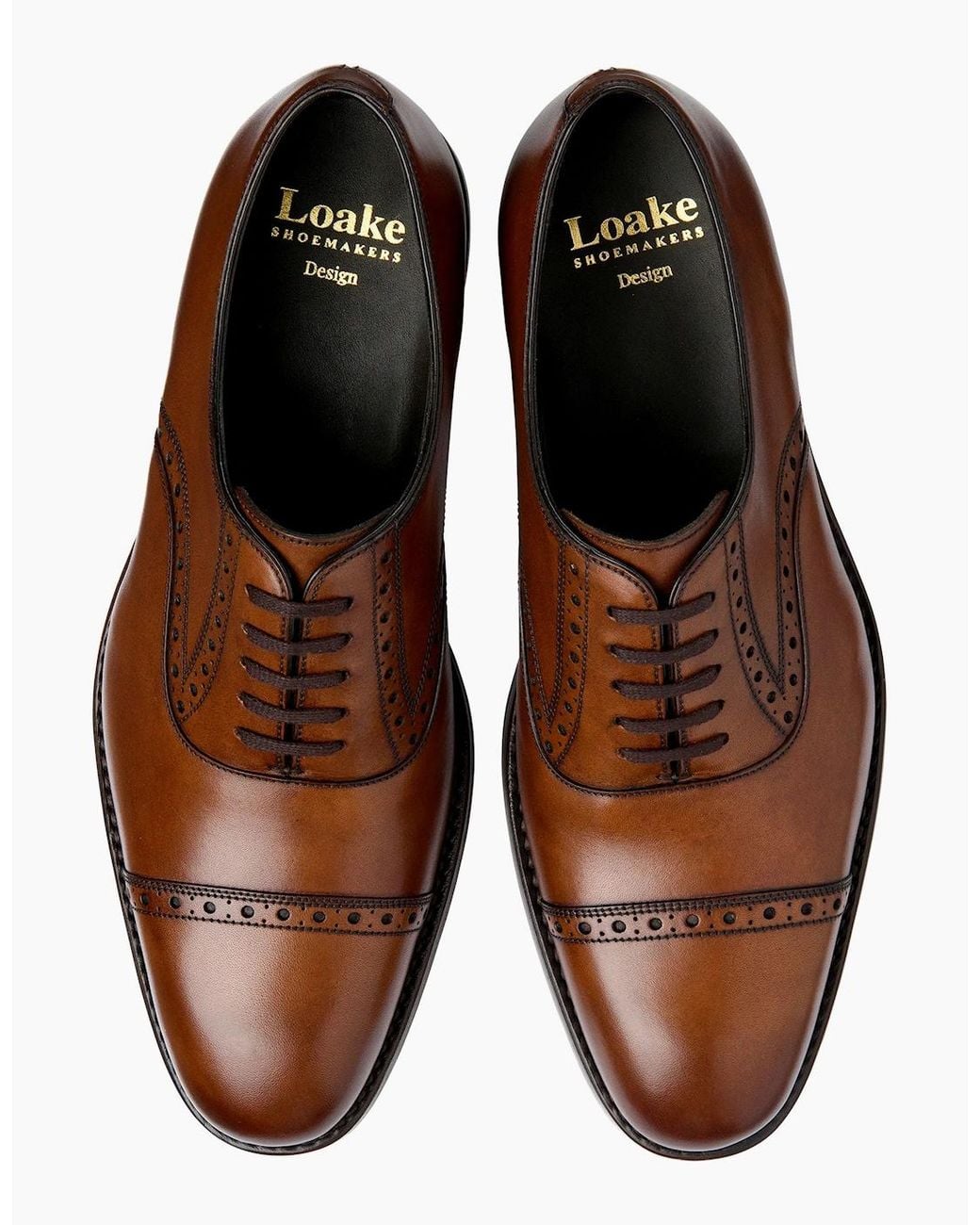 Loake Brown Kellar Oxford Semi Brogue Cedar for men