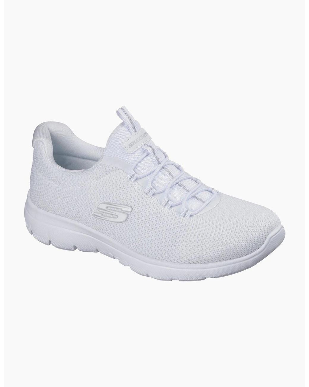 Skechers White Summits Summer Blush Textile Trainers
