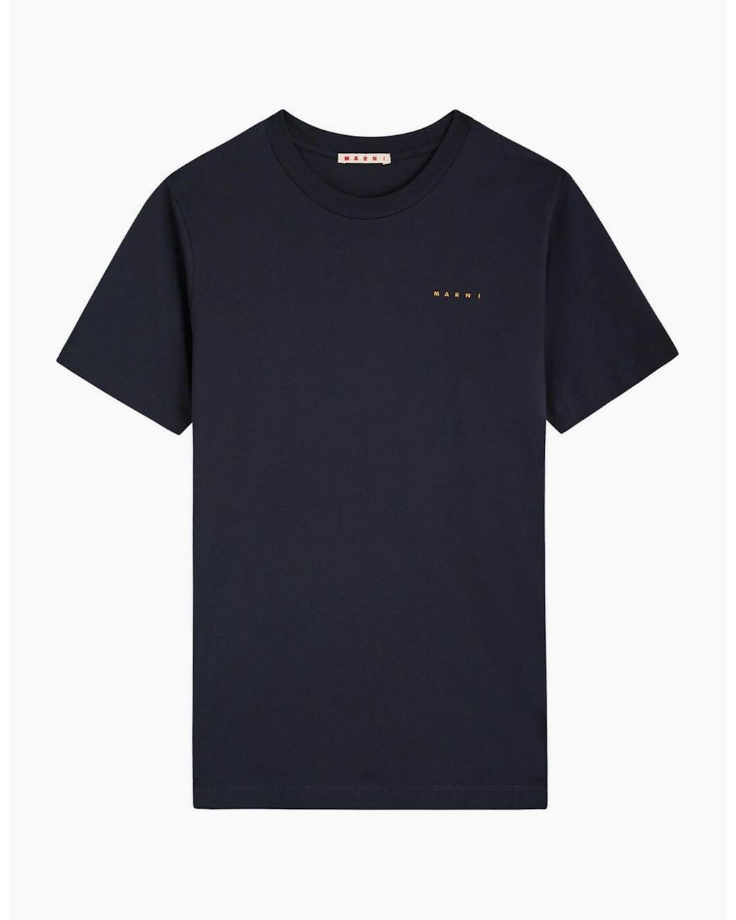 Marni Blue Embroidered Logo Tee