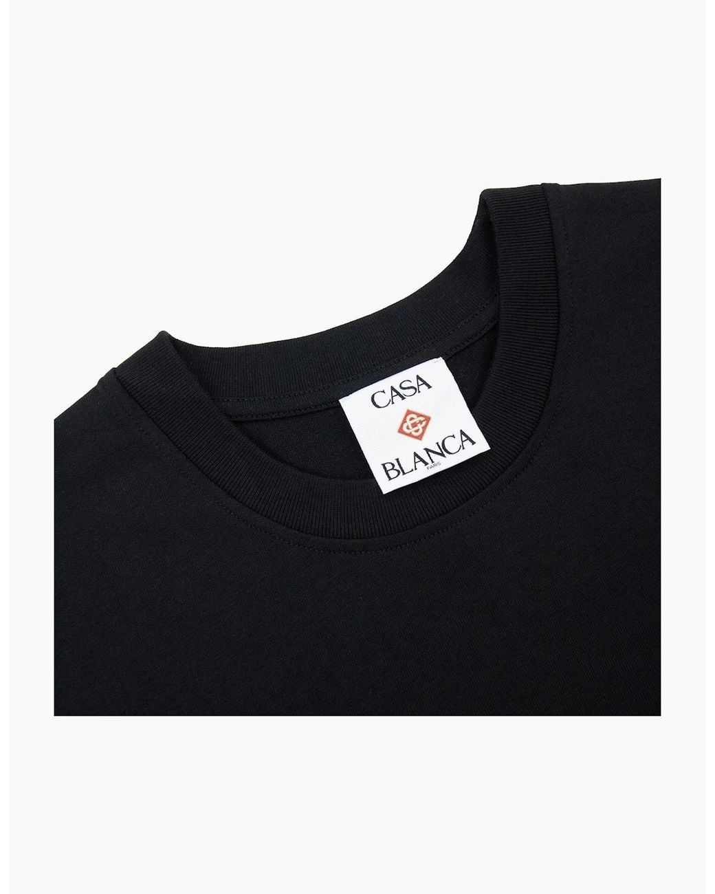 Casablanca Black Hotel Emblem Short Sleeve T-Shirt for men