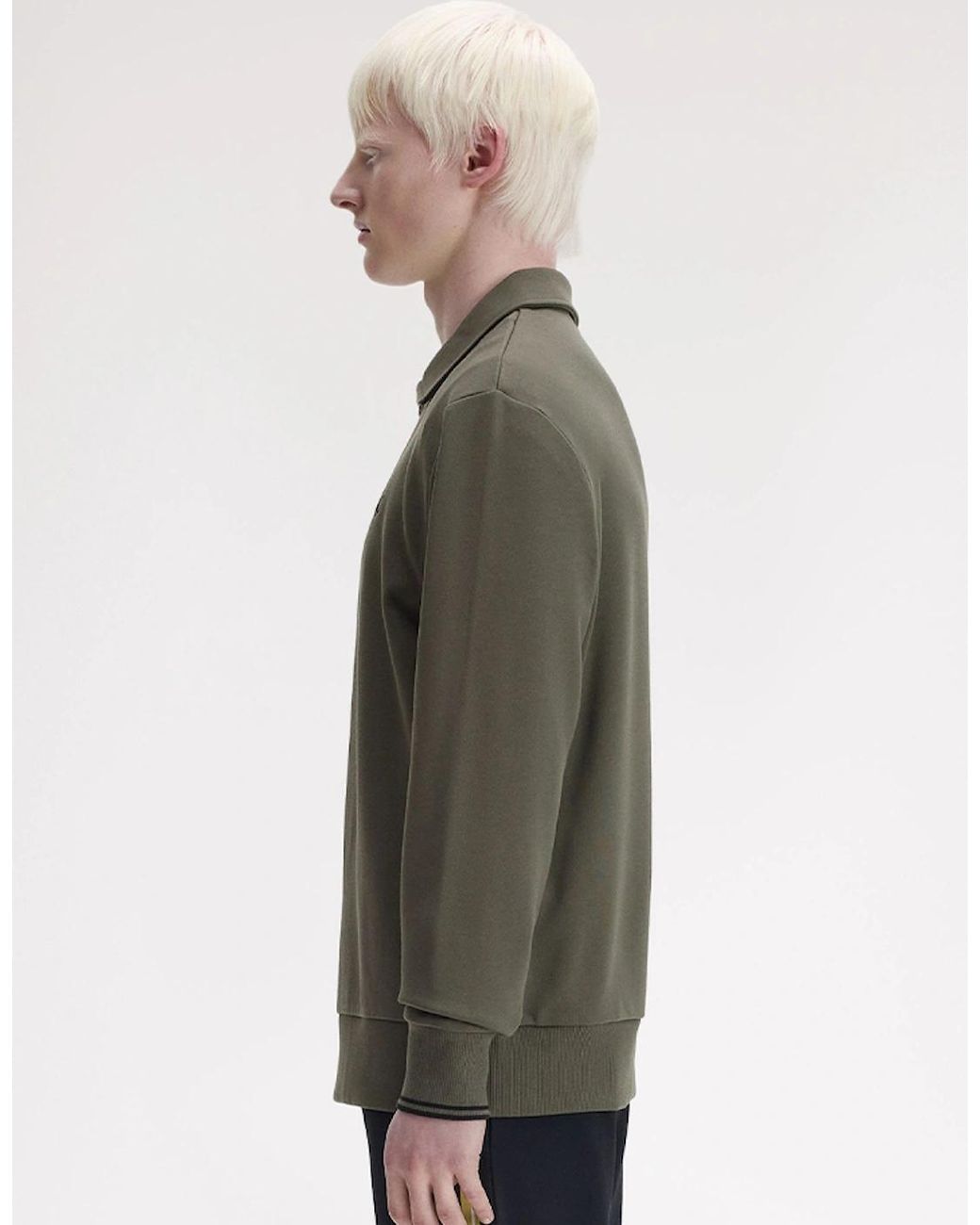 Fred Perry Green Half Zip Collared Sweatshirt