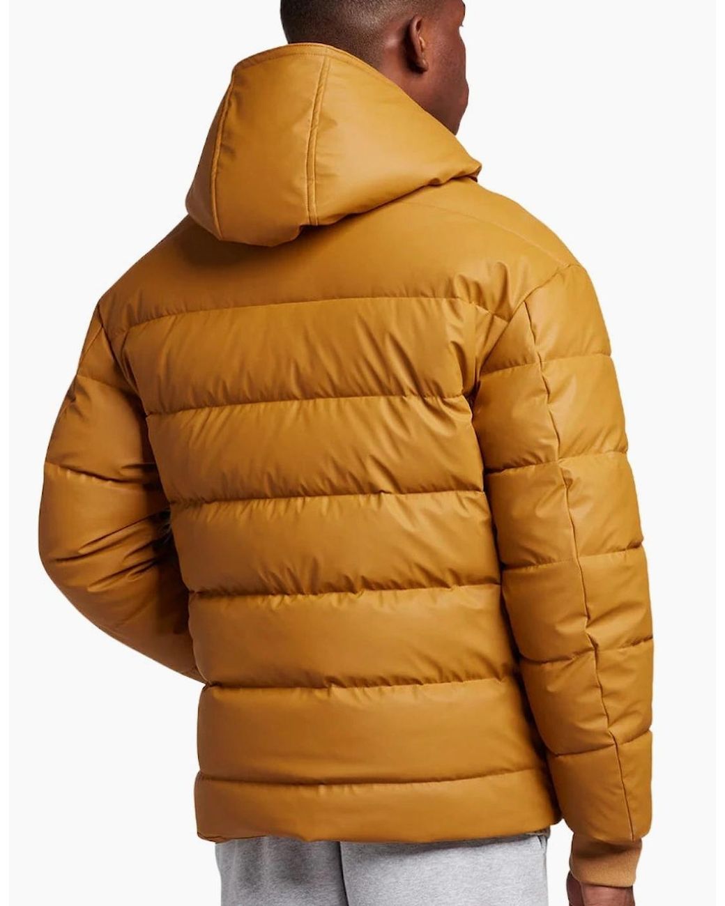 Lyle & Scott Brown Lyle & Scott Anniversary Rubberised Puffer Jacket for men