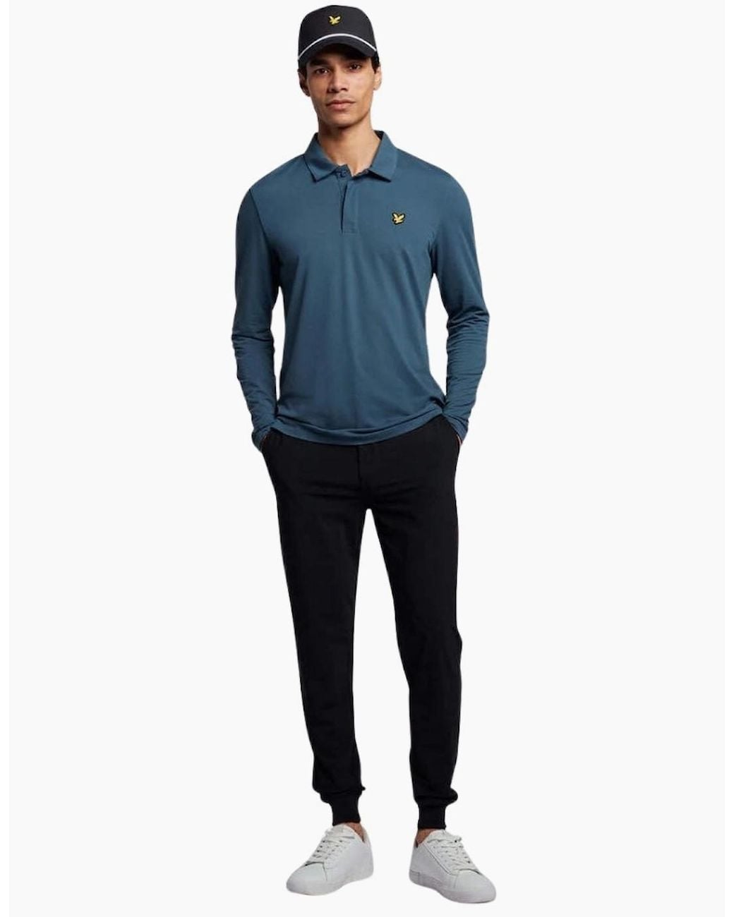 Lyle & Scott Blue Lyle & Scott Concealed Button Ls Polo for men