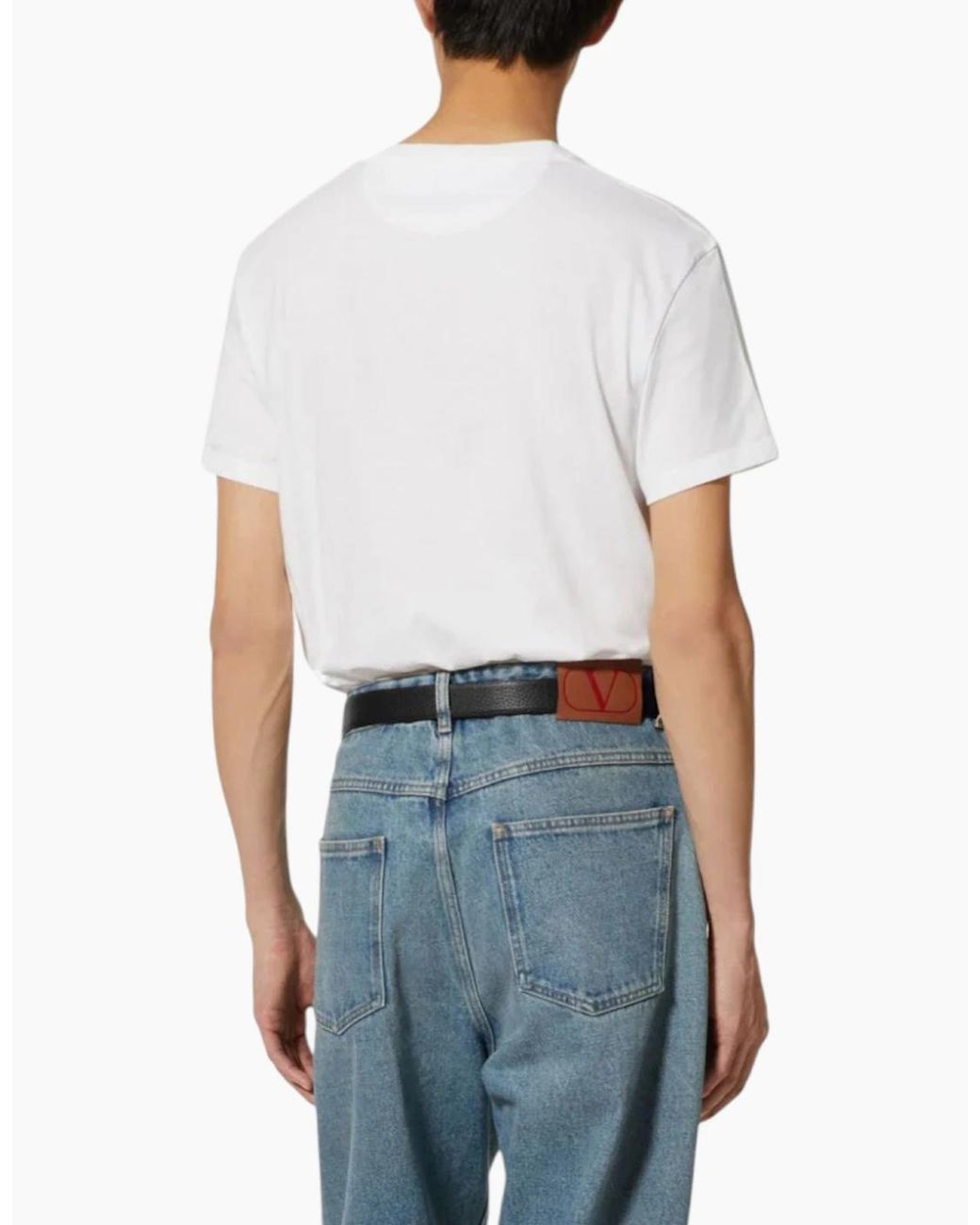 Valentino Blue T Shirts Regular Fit Crew Neck Short Sleeve Cotton Summer Tee for men