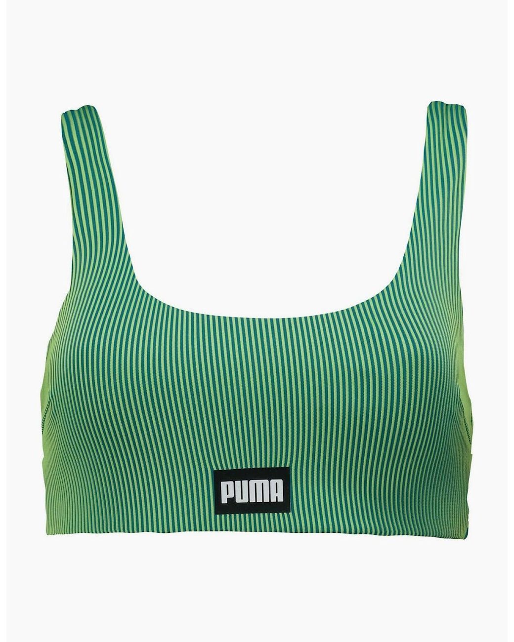 PUMA Green Scoop Neck Bikini Top