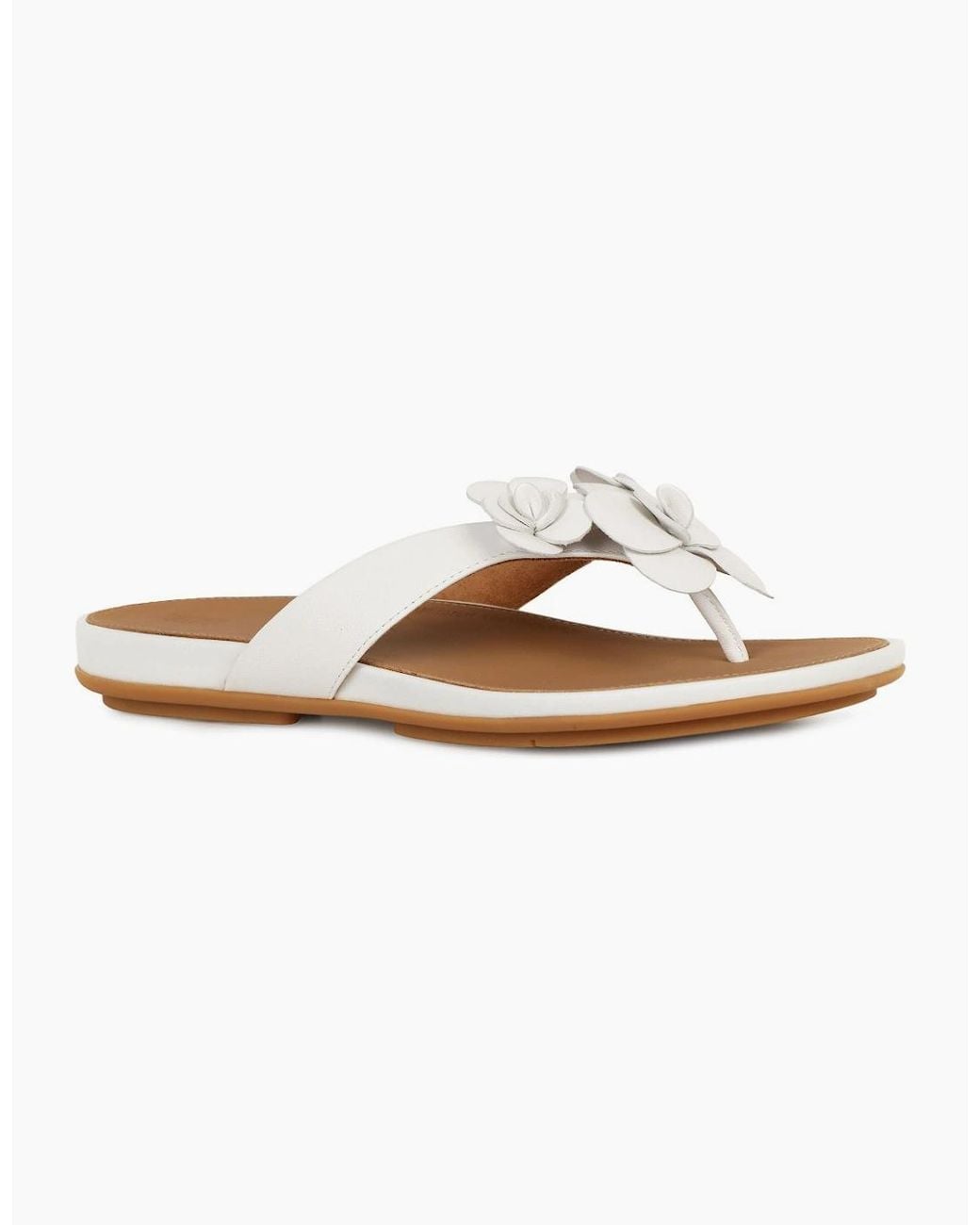 Fitflop White Gracie Flower Toe Post Sandals