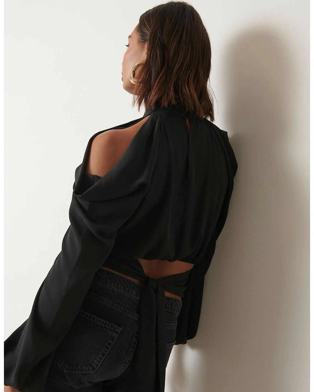 Pretty Lavish Black Selena Cold Shoulder Top