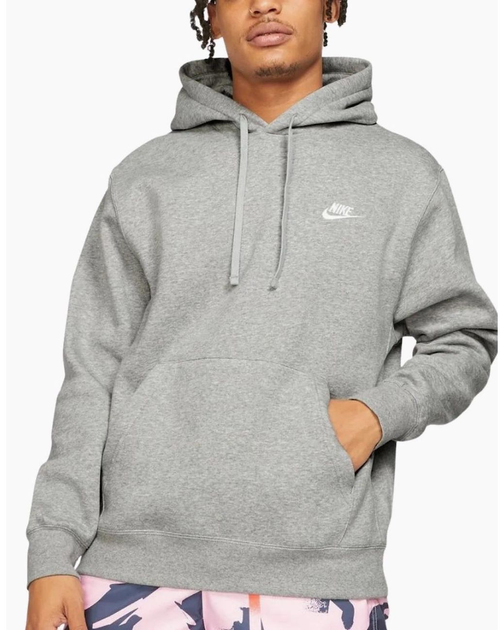 Nike Gray Sportswear Club Fleece Hoodie for men