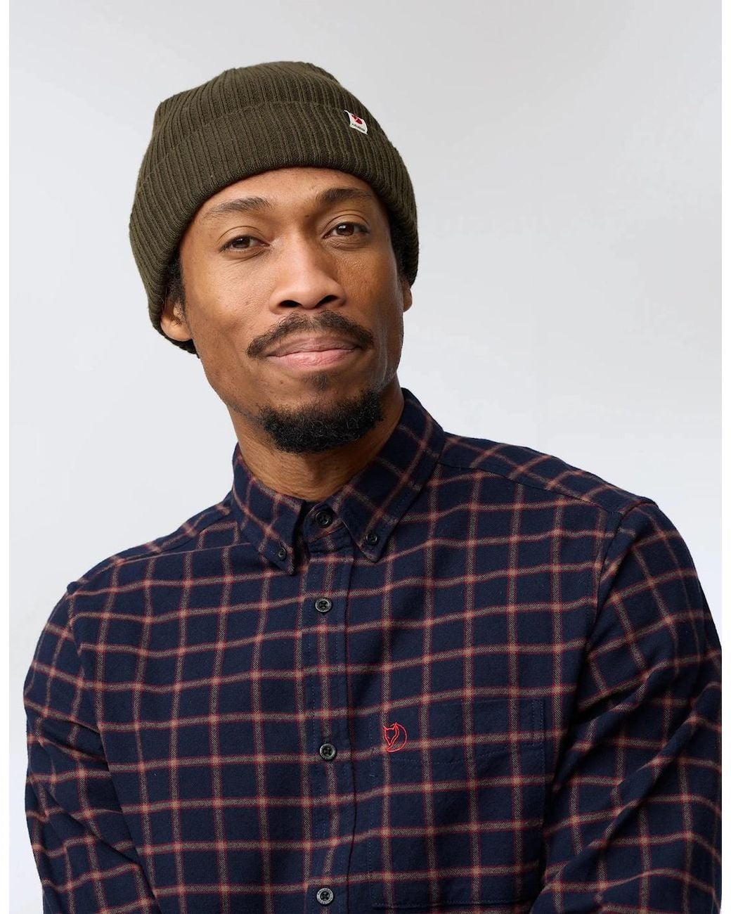 Fjallraven Blue Övik Flannel Long Sleeve Shirt for men