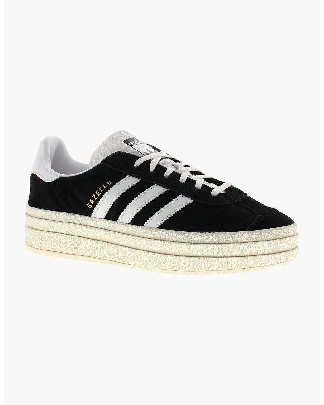 Adidas Originals Gazelle Black Adidas Originals Trainers Gazelle Bold Leather Lace Up Cream