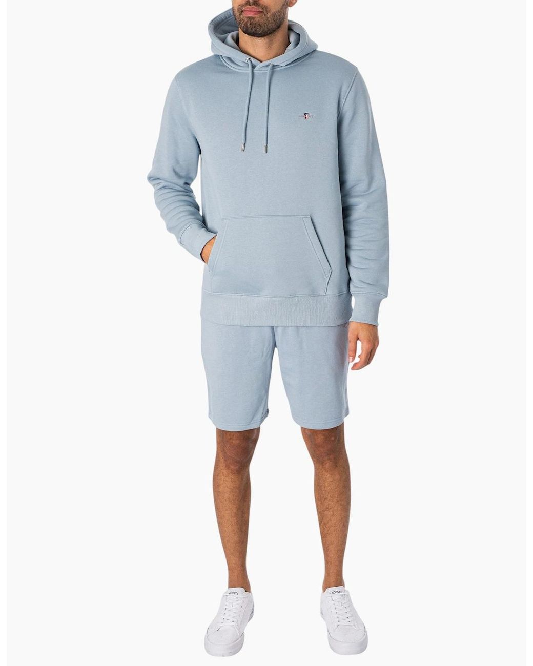 Gant Blue Sweat Shorts Shield Regular Fit Cotton Summer Gym Fleece Half Pants for men