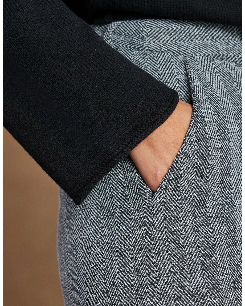 Ro&zo Gray Petite Herringbone Culottes
