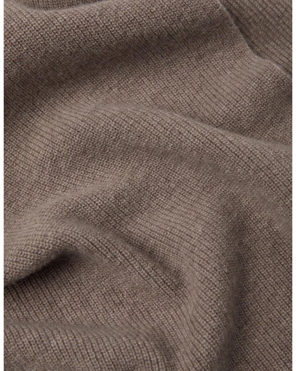Lyle & Scott Gray Lambswool Blend Ribbed Scarf for men