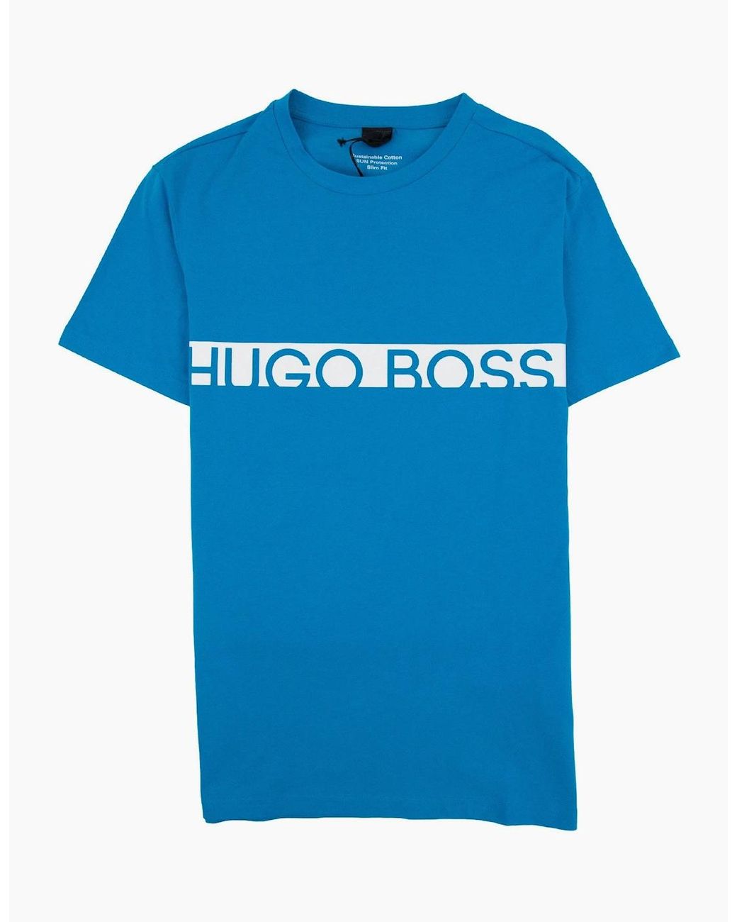 Boss Blue Rn Box Logo T-Shirt for men