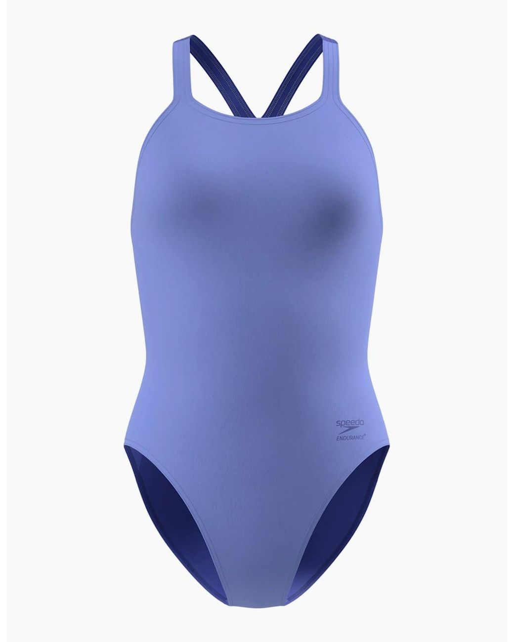 Speedo Blue Ladies Solid Powerback One Piece Swimsuit