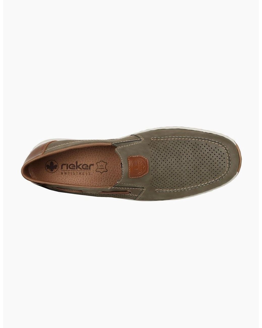 Rieker Brown Mariner Slip On Boat Shoes for men