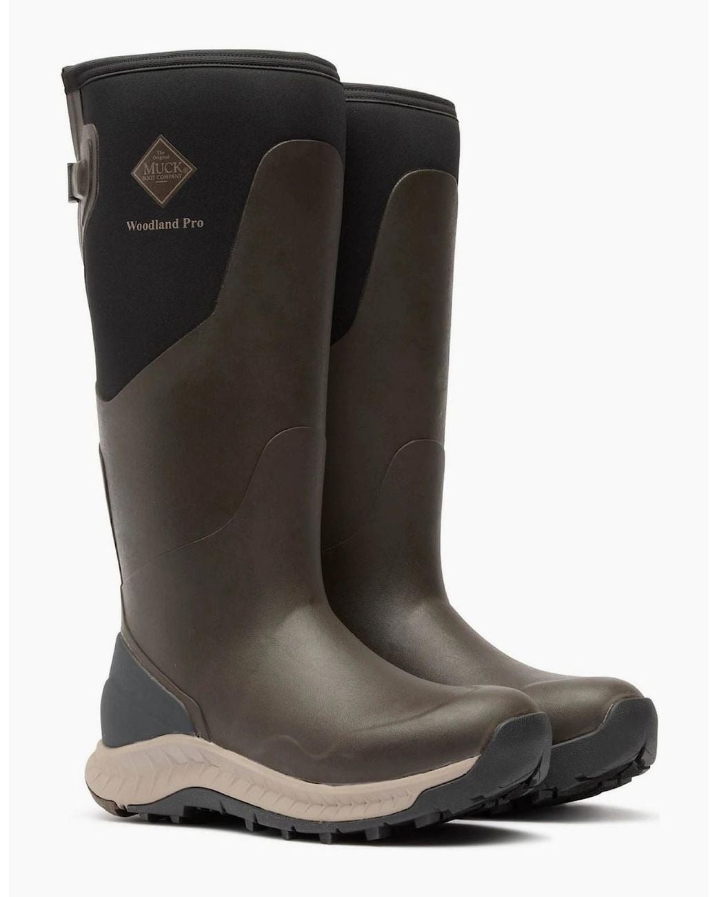 Muck Boot Black S Woodland Pro Rubber Coffee Wellington Boots for men