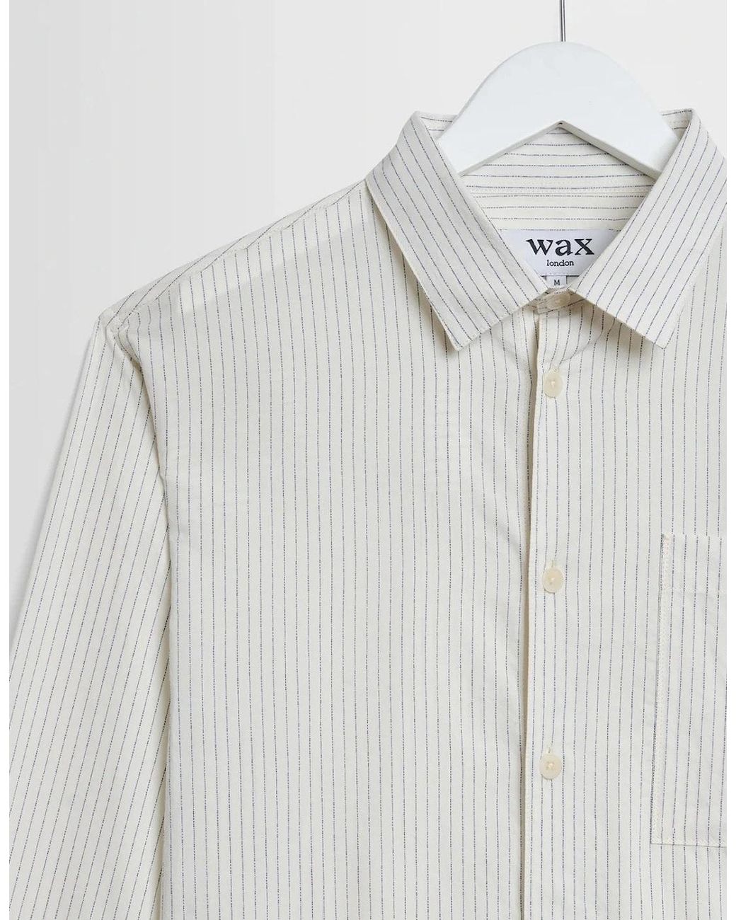 Wax London Gray Halcomb Broken Stripe Long Sleeve Shirt
