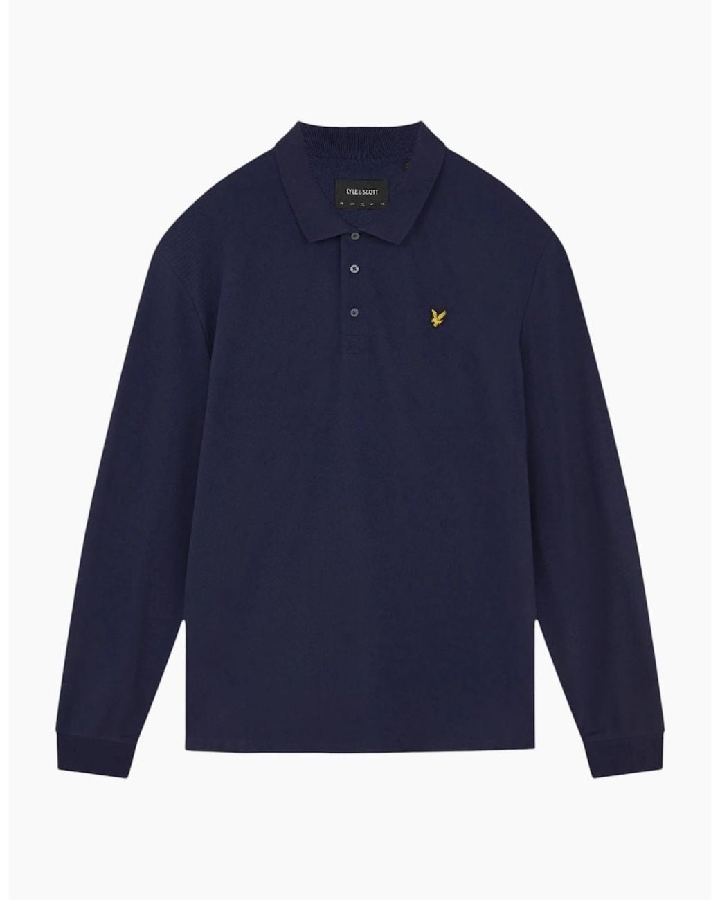 Lyle & Scott Blue Polo Shirt Lp400Vog Long Sleeve Summer Casual Cotton Tee for men