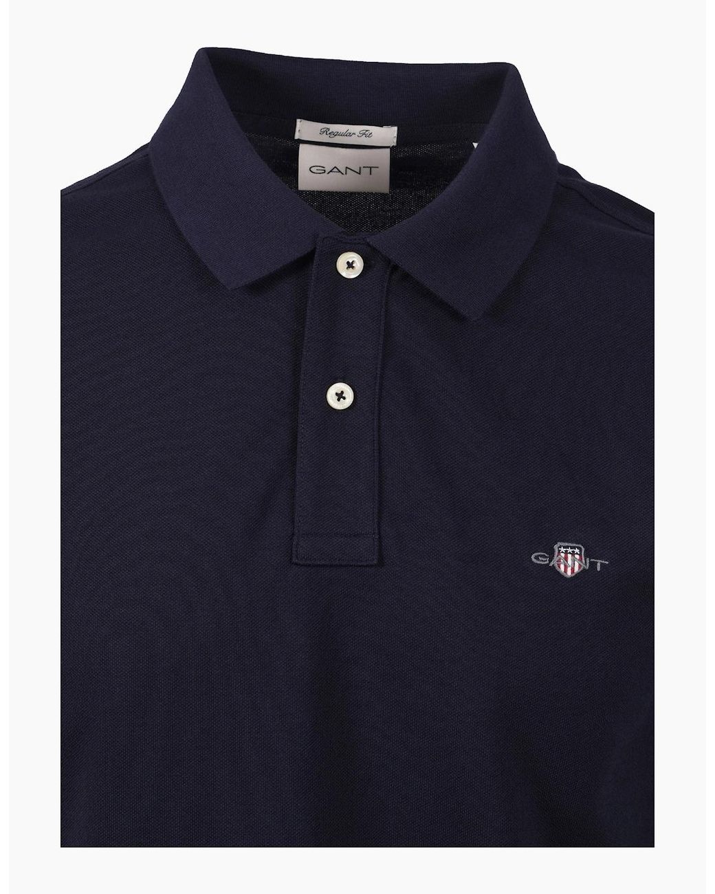 Gant Blue Reg Shield Ss Pique Polo Shirt Evening for men