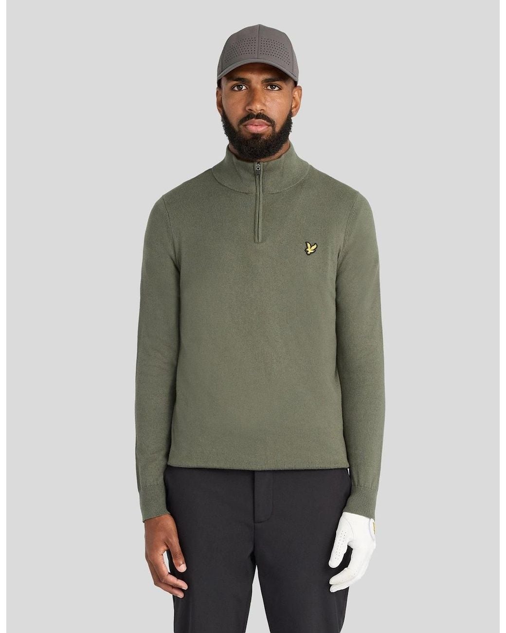 Lyle & Scott Green Performance 1/4 Zip Jumper for men