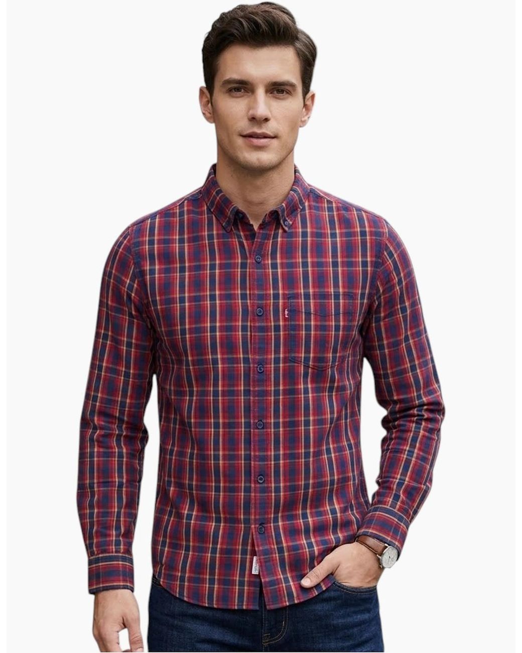 Levi's Purple Levi's Shirts Cotton Long Sleeve Summer Shirt for men