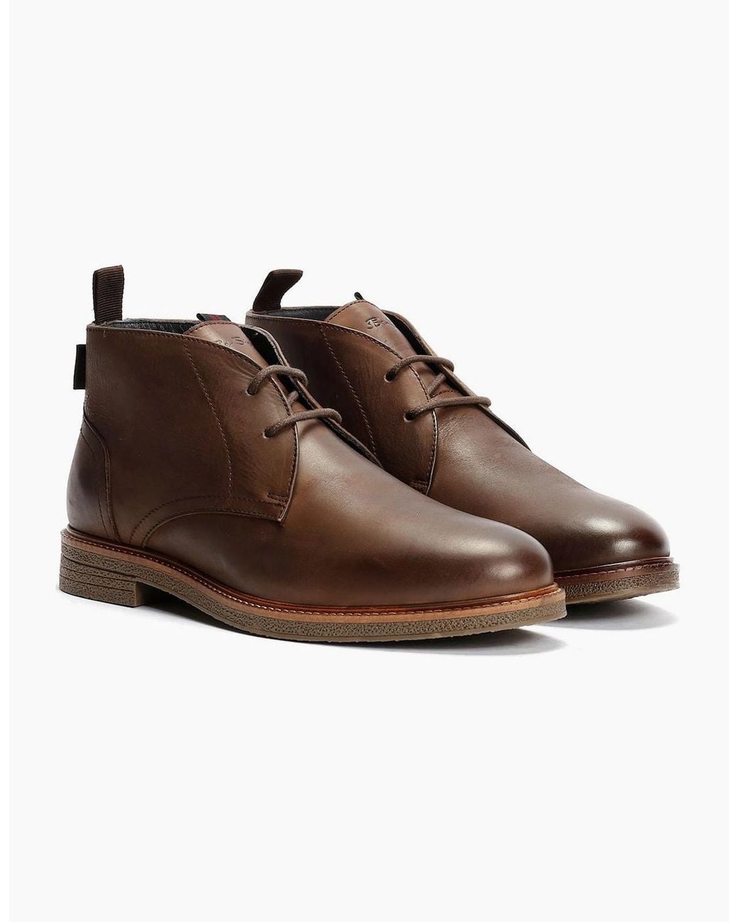 Ben Sherman Brown Walker Chukka Leather Boots for men