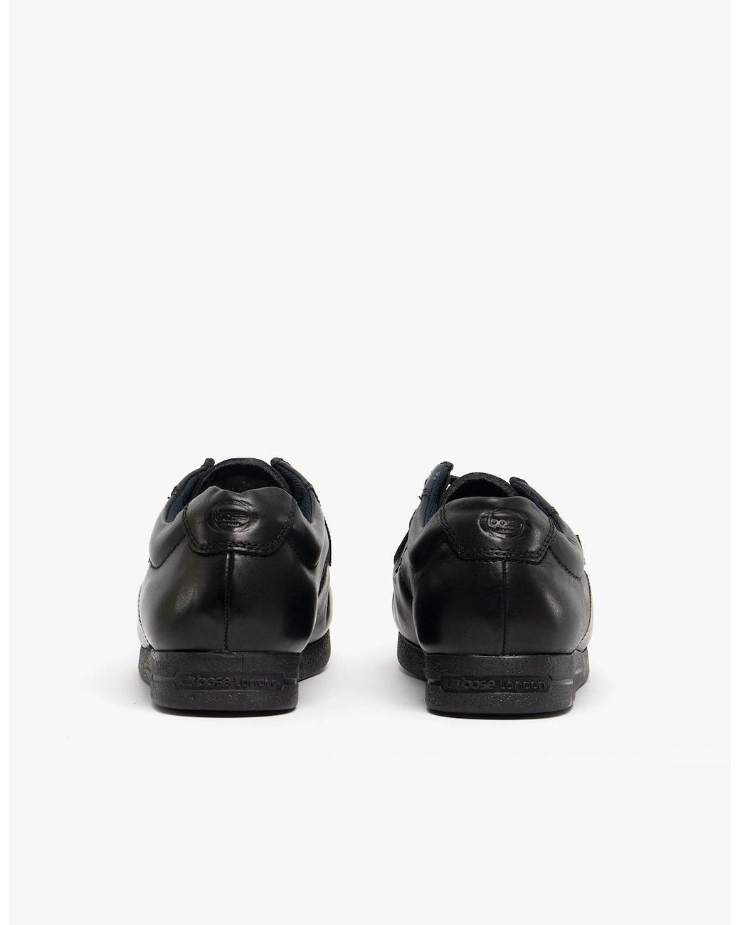 Base London Black Event Leather Moccasin Shoes
