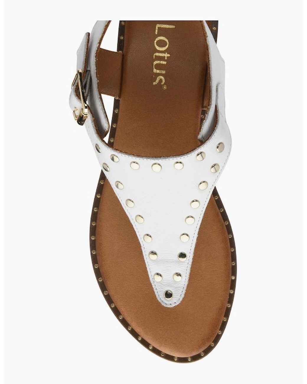 Lotus White Juanita Toe Post Sandals