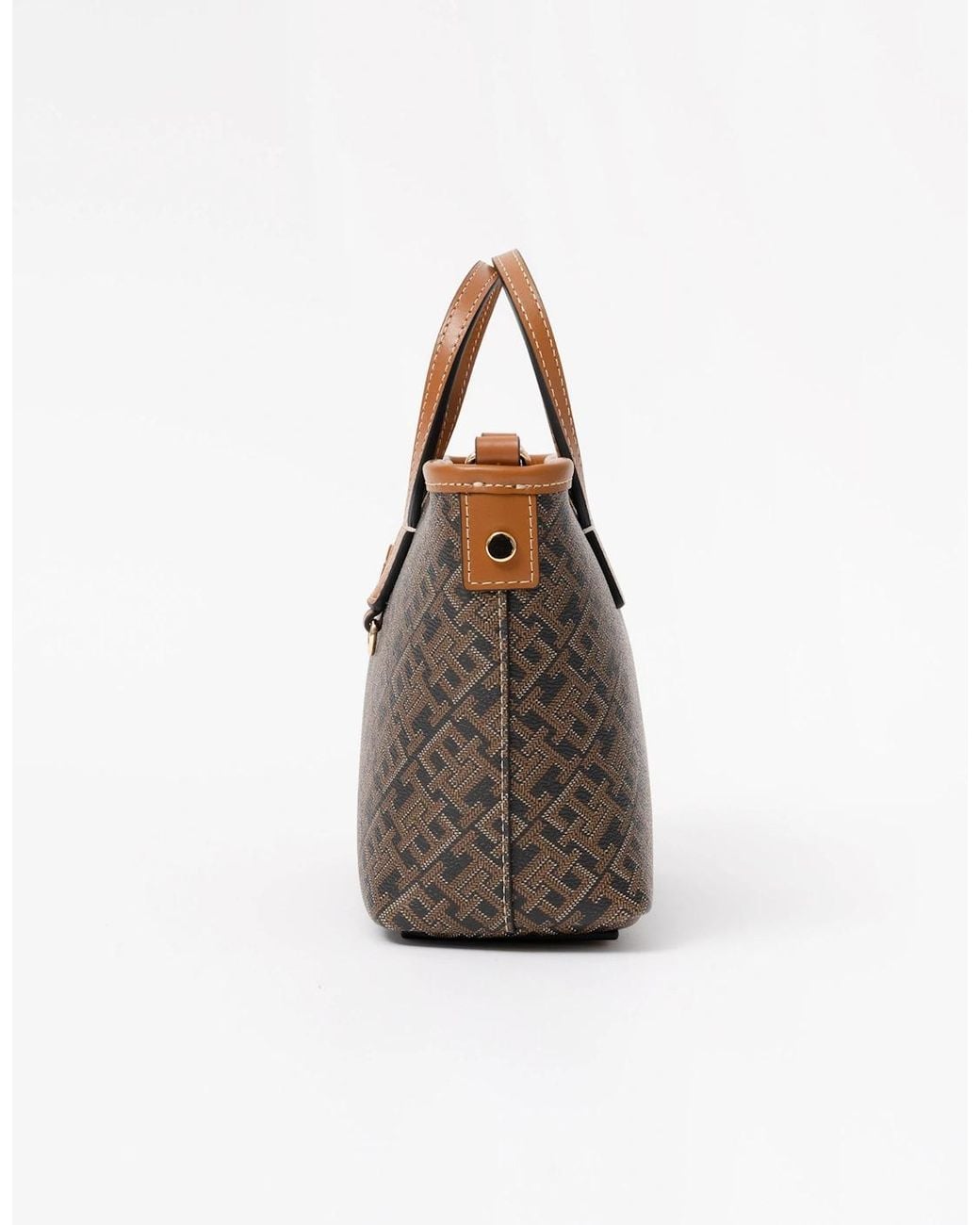 Tommy Hilfiger Brown Th Monoplay Mono Print Mini Tote Bag