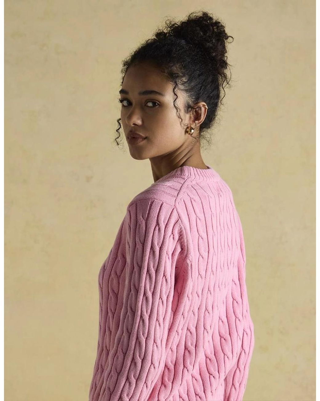 Joules Pink Classic Cable Sweaters