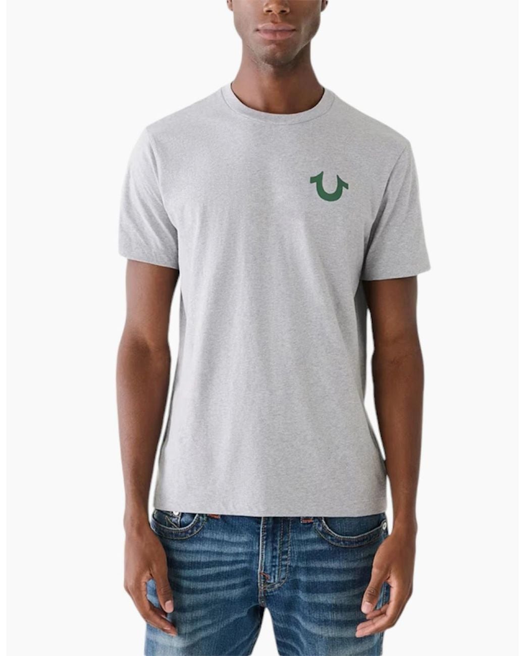 True Religion White 107998 T Shirts Short Sleeve Buddha Face Summer Crew Neck Tee for men