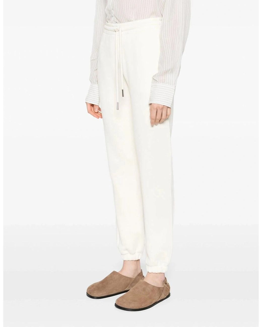 Moncler White Archive Logo Joggers